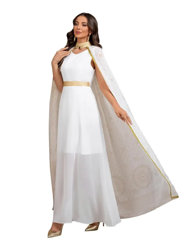 white gold cape dress 1