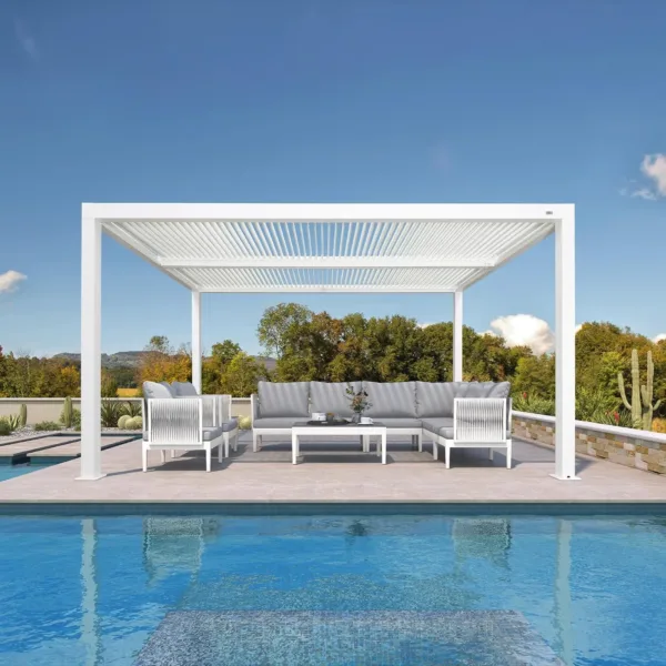 white louvered pergola 1