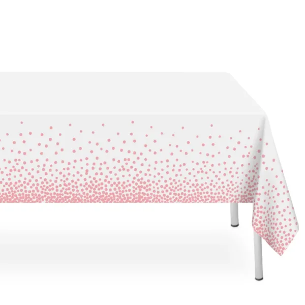 white pink dot tablecloths 1