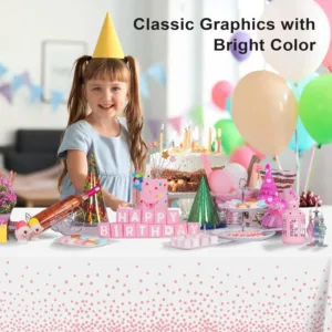 white pink dot tablecloths 2