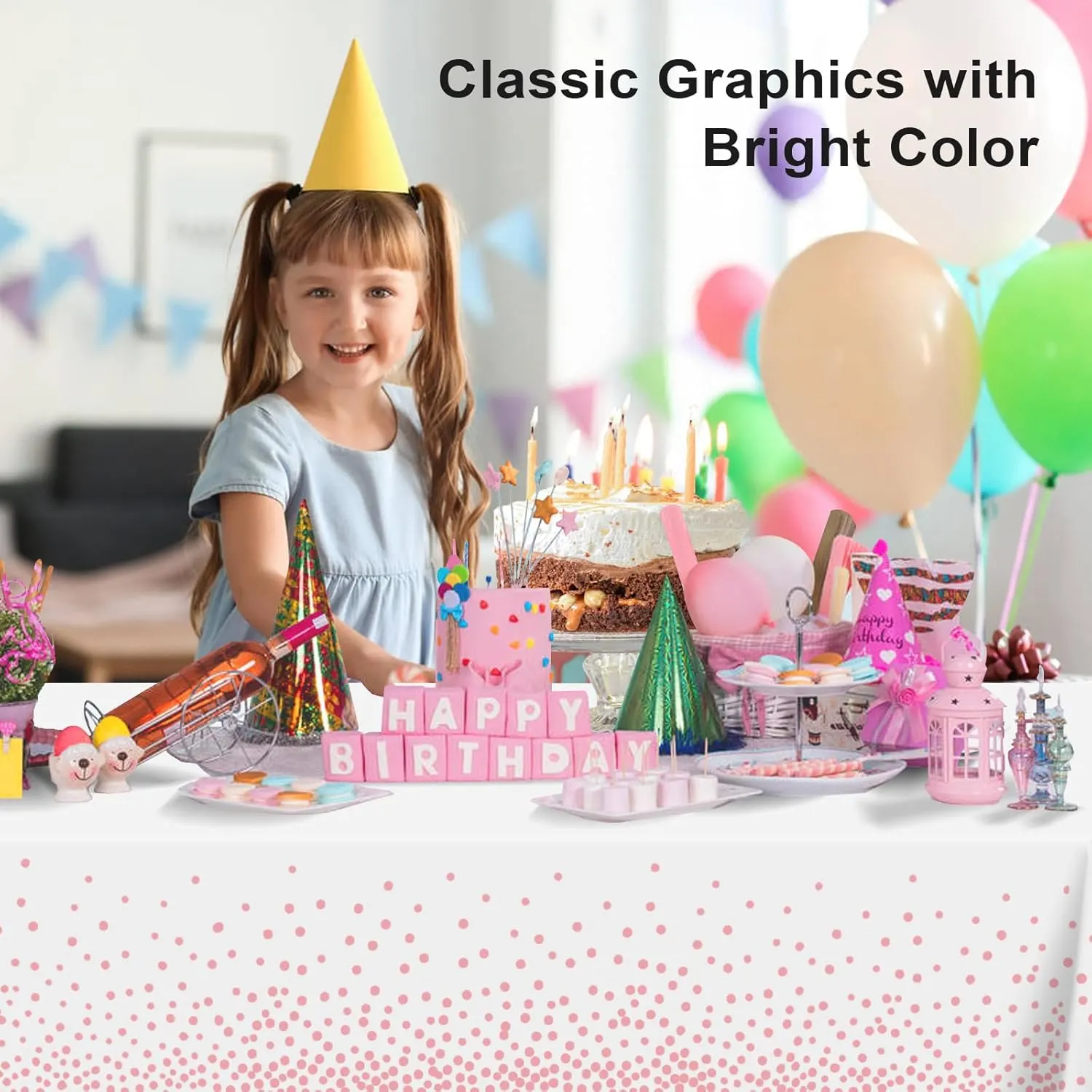 white pink dot tablecloths 2