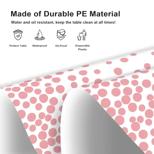 white pink dot tablecloths 3