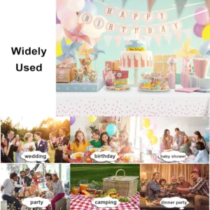 white pink dot tablecloths 5