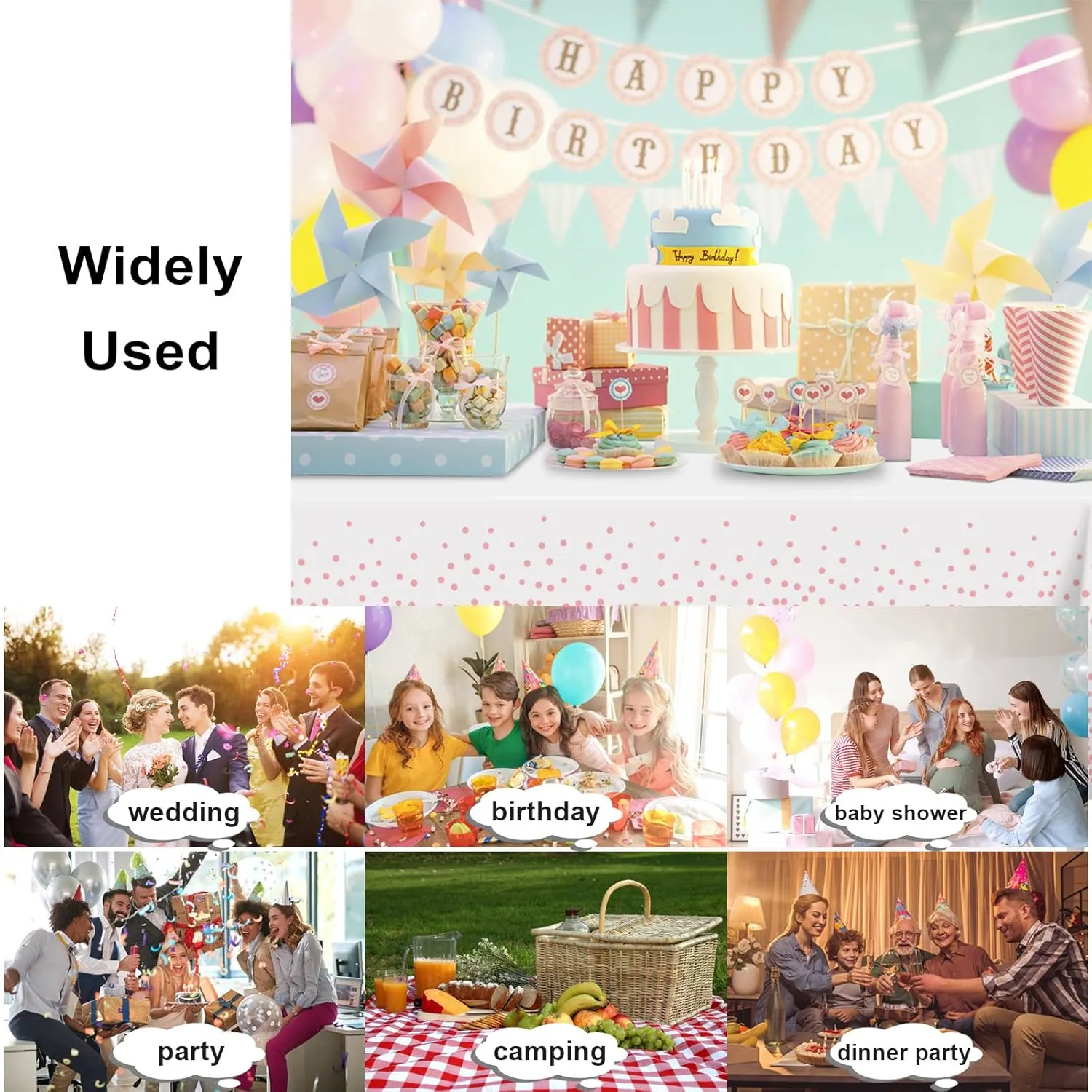 white pink dot tablecloths 5