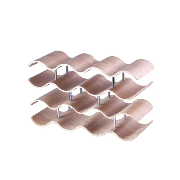 wine rack wooden wave 2