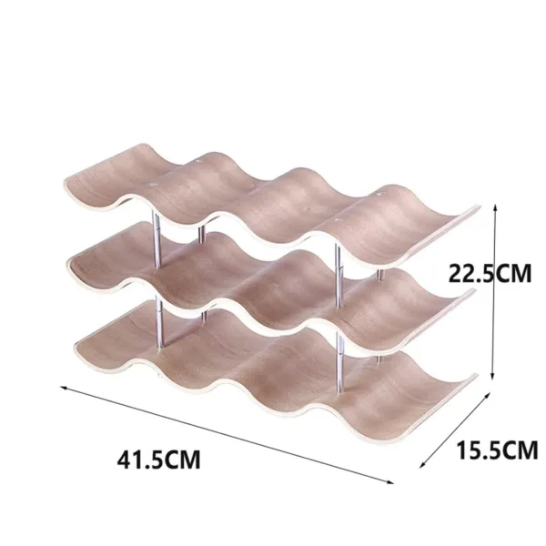 wine rack wooden wave 3