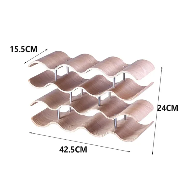 wine rack wooden wave 4