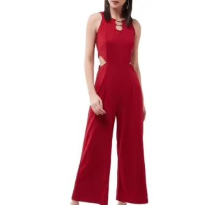wine v neck jumpsuit 1