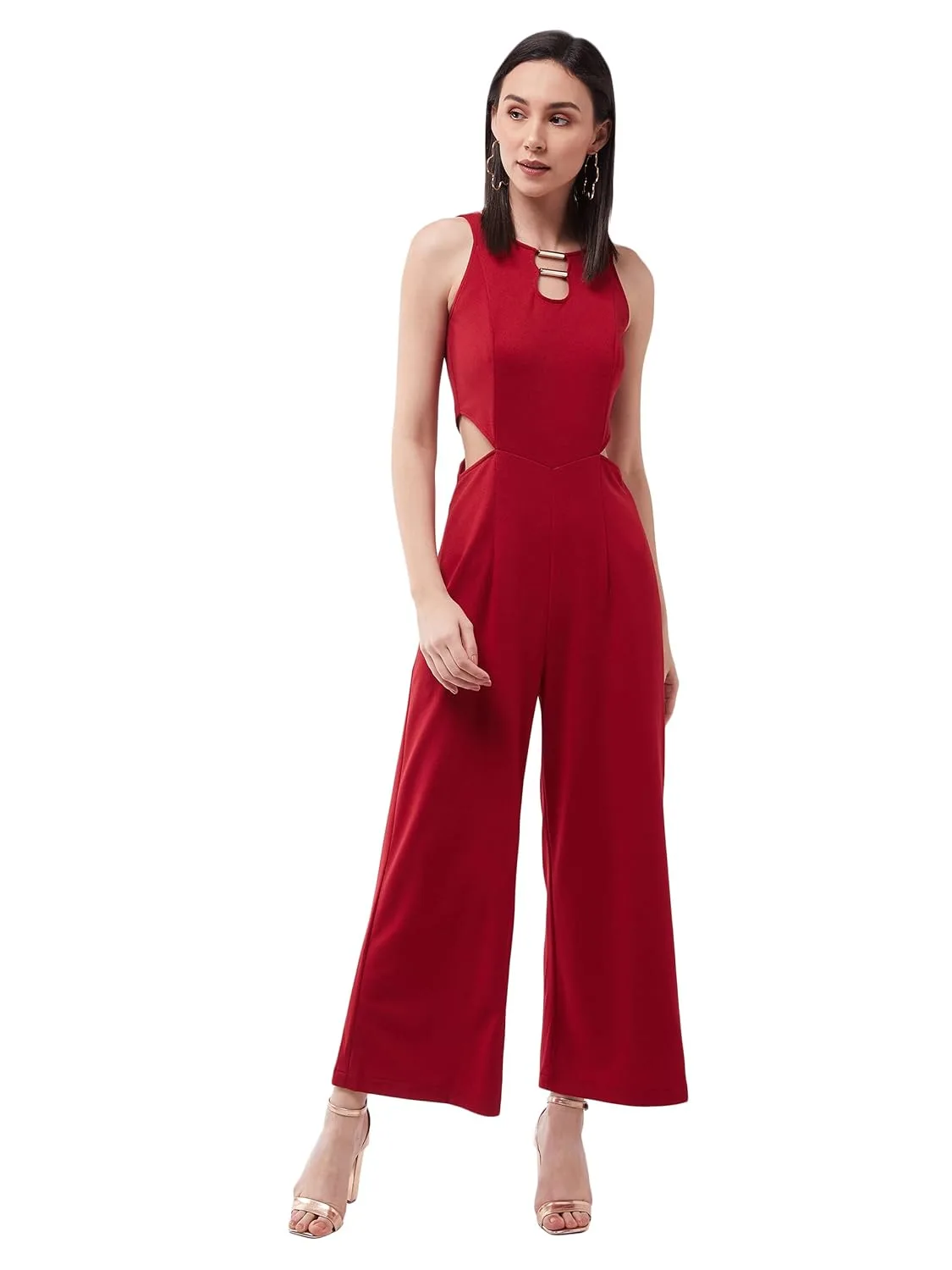 wine v neck jumpsuit 1