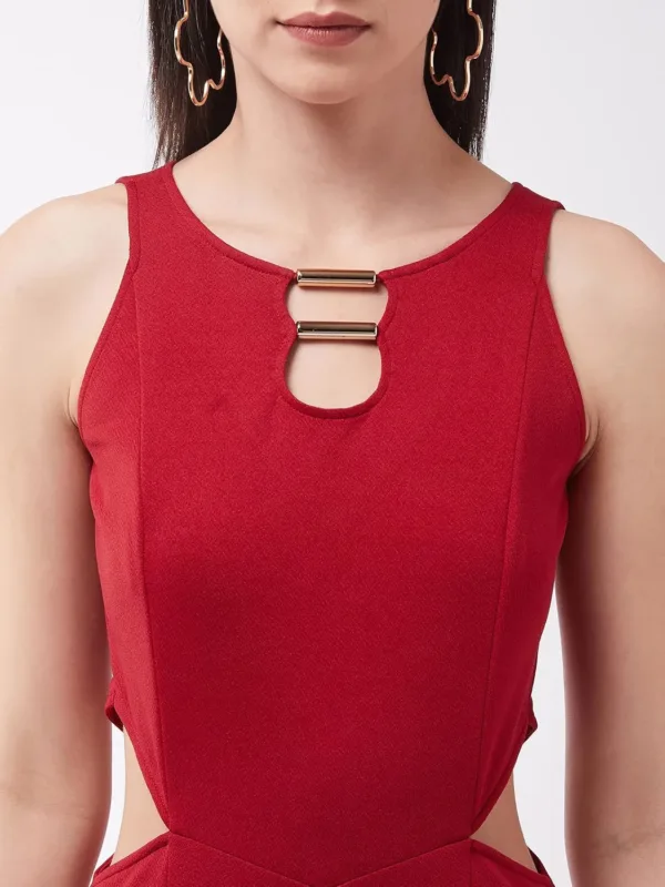 wine v neck jumpsuit 5