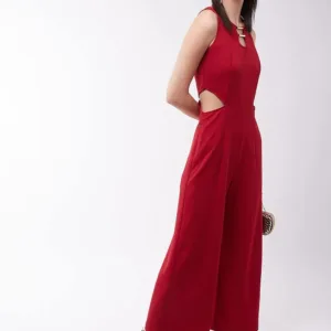wine v neck jumpsuit 6