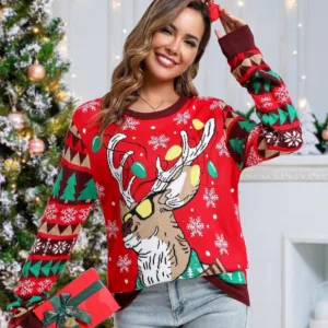 women christmas sweater reindeer 3