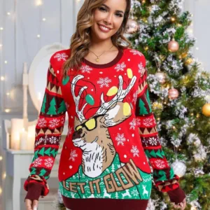 women christmas sweater reindeer 4