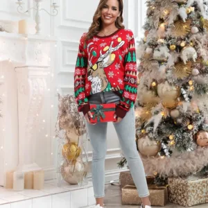 women christmas sweater reindeer 5