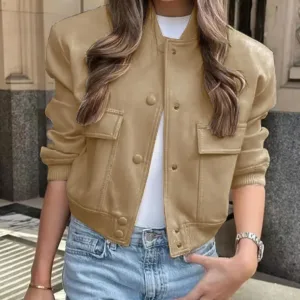 women cropped bomber jacket 3