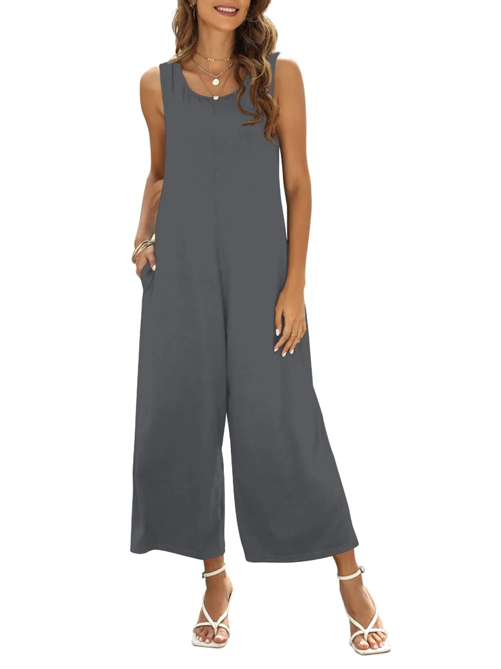 women sleeveless jumpsuit wide 7