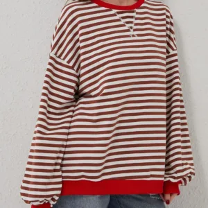 women striped oversized sweatshirt 3