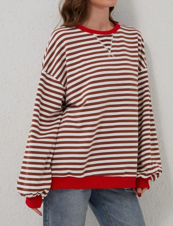women striped oversized sweatshirt 3