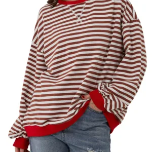 women striped oversized sweatshirt 4