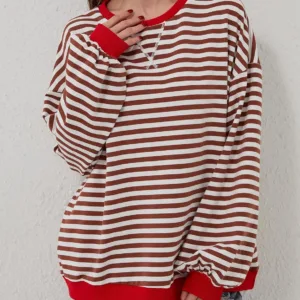 women striped oversized sweatshirt 5