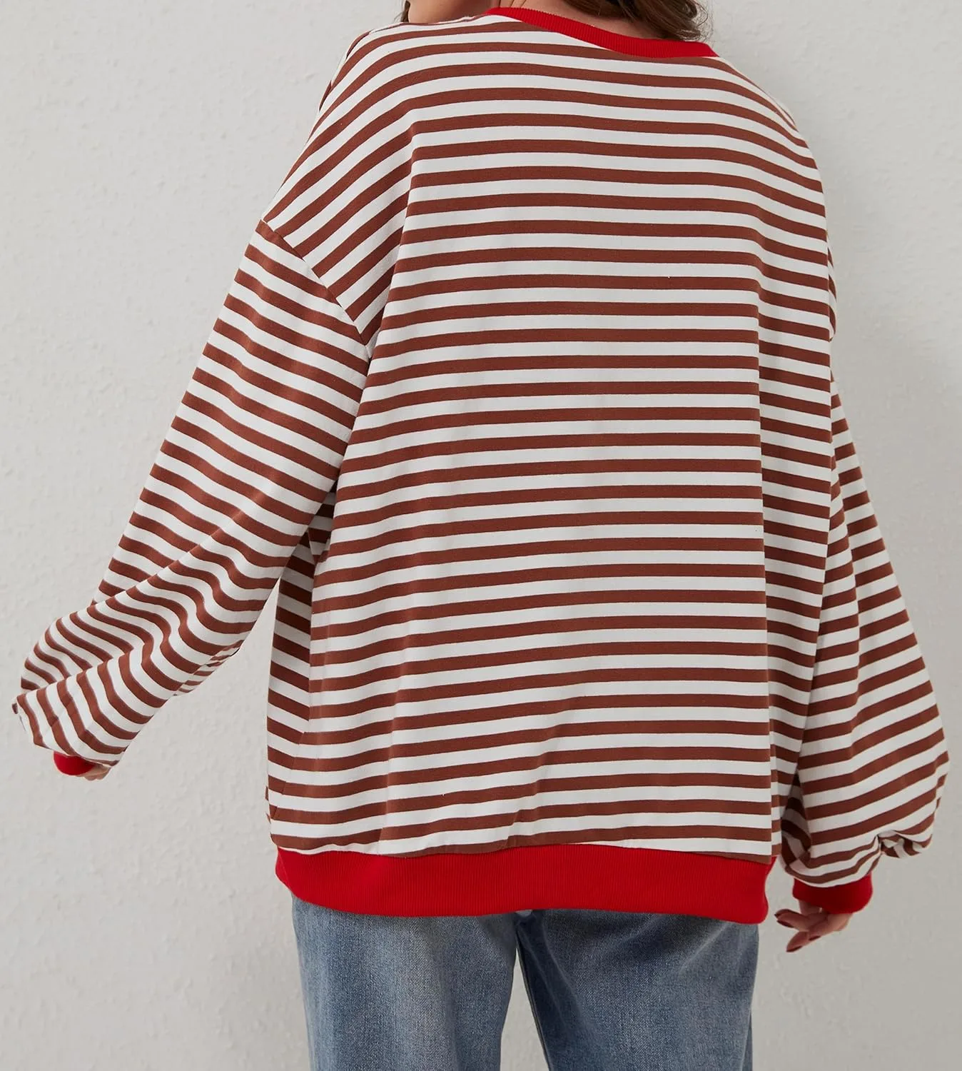 women striped oversized sweatshirt 6
