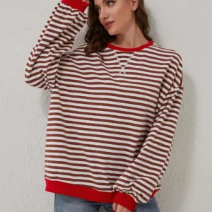 women striped oversized sweatshirt 7