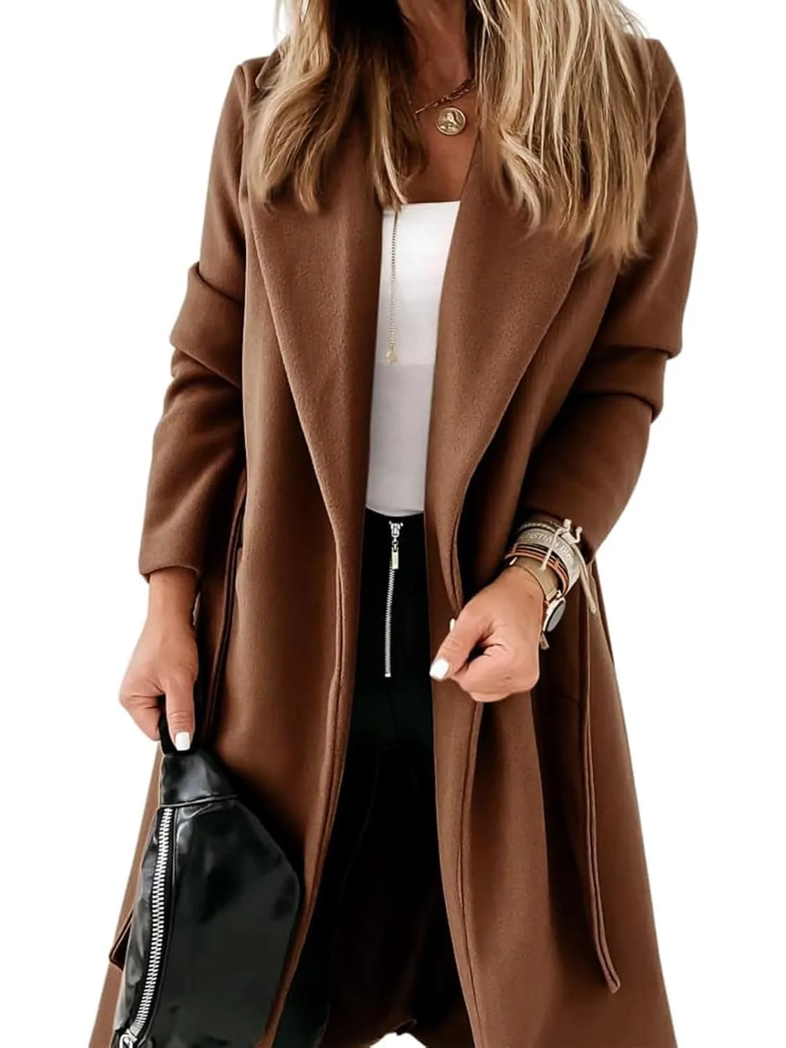 womens belted long coat 1