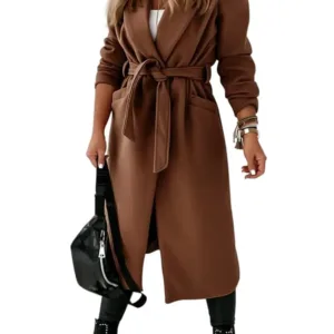 womens belted long coat 3