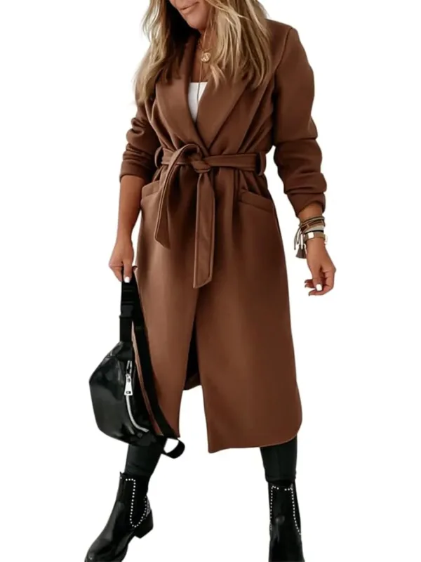 womens belted long coat 3