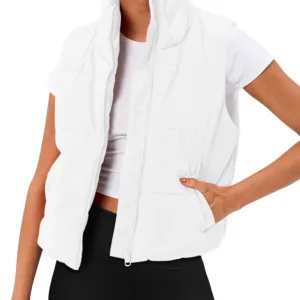 womens cropped puffer vest 1