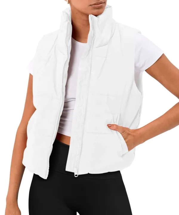 womens cropped puffer vest 1