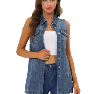 womens denim vest 1