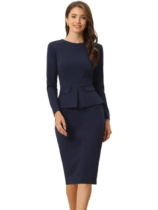 womens dress peplum sheath 1