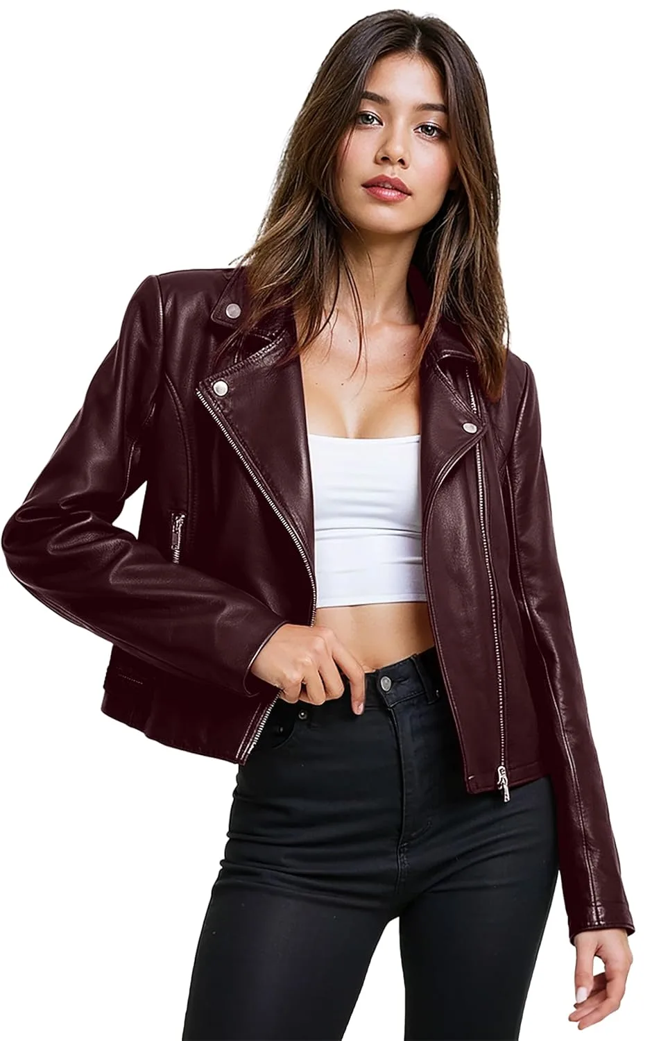 womens faux leather jacket 1