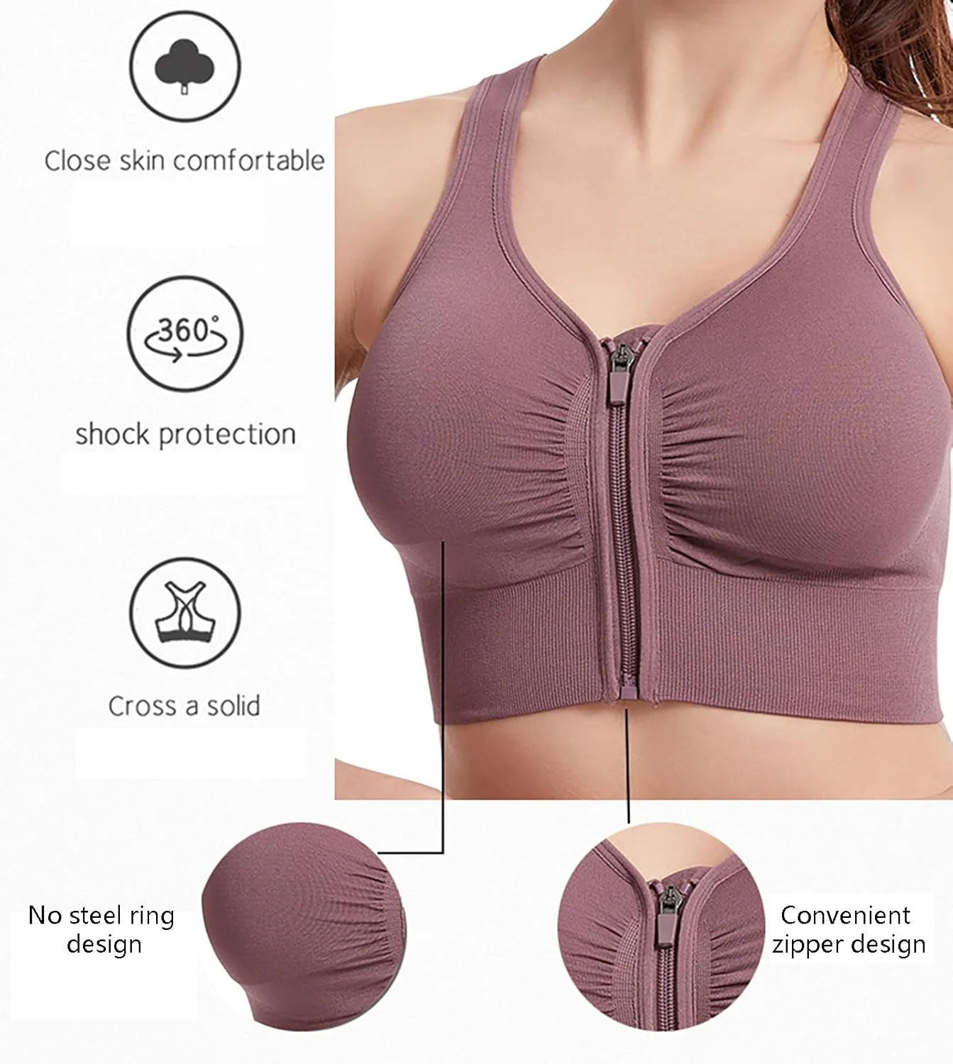 womens front zip bra 2