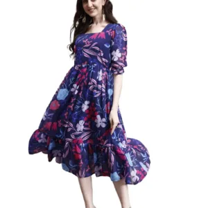 womens georgette floral maxi 1
