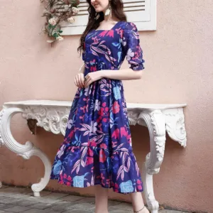 womens georgette floral maxi 5