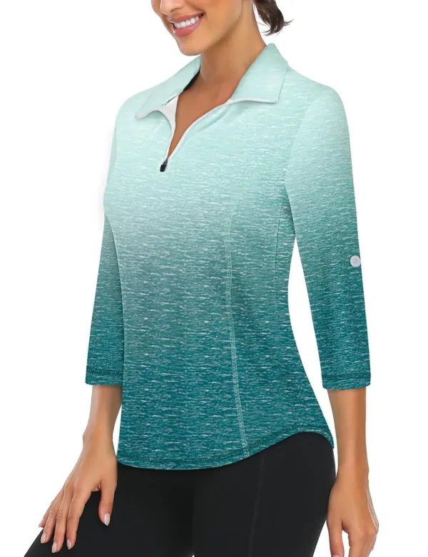 womens golf shirt zip 1