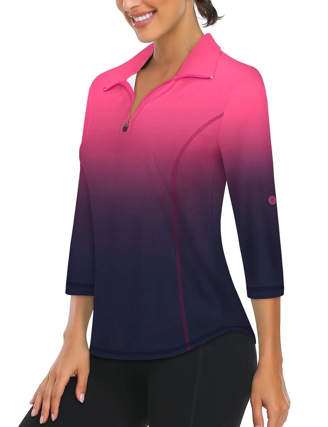 womens golf shirt zip 7