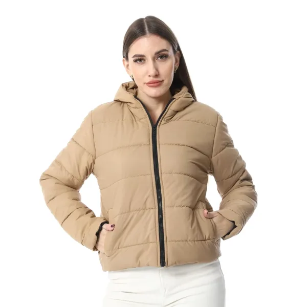 womens hooded puffer jacket 1