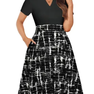 womens notched neck dress 1