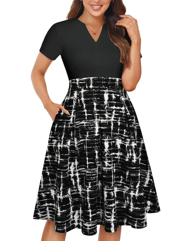 womens notched neck dress 1