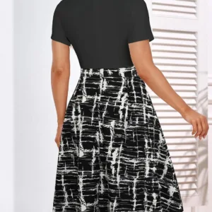 womens notched neck dress 2