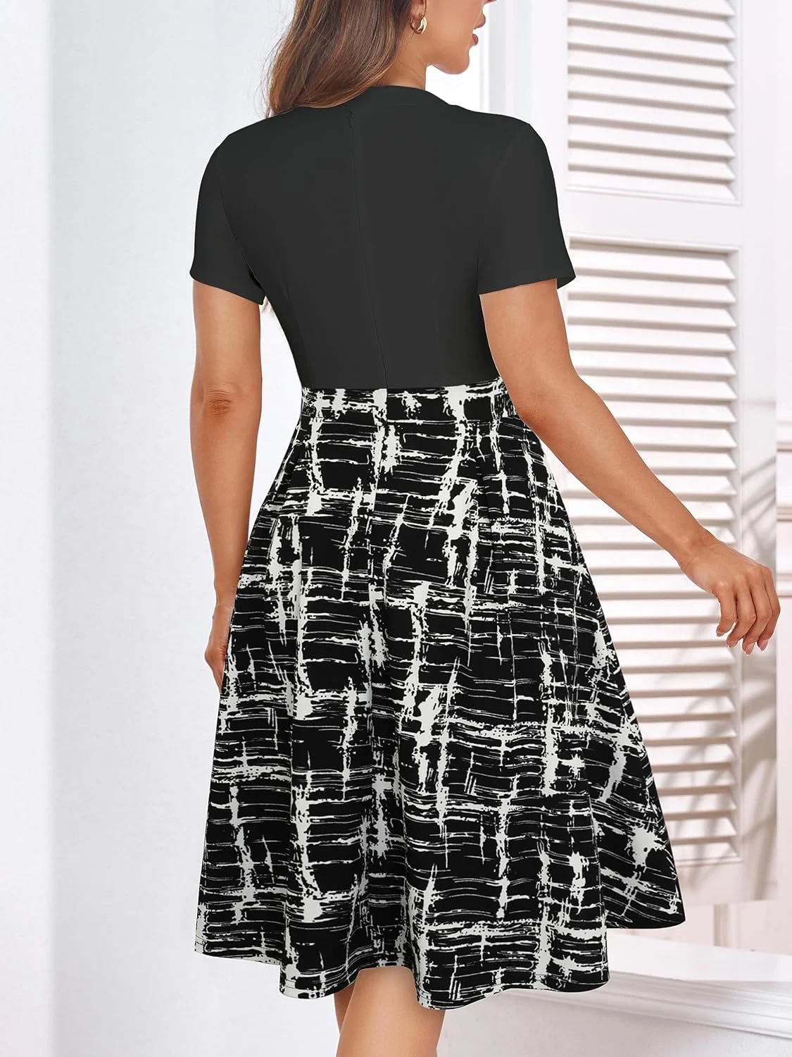 womens notched neck dress 2