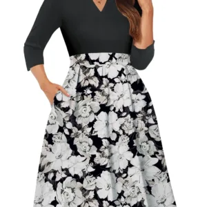 womens notched neck dress 6