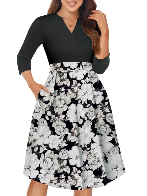 womens notched neck dress 6