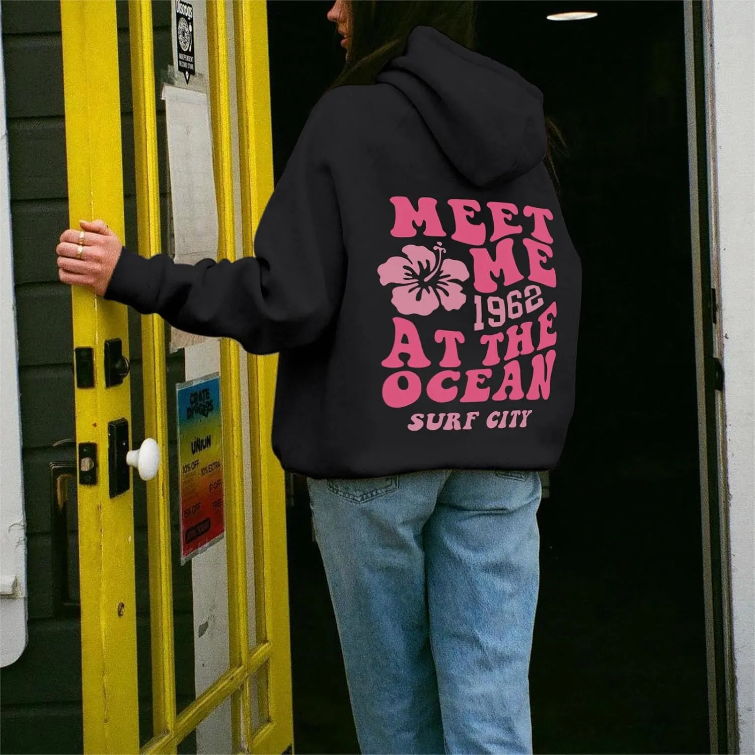 womens pink floral hoodie 2