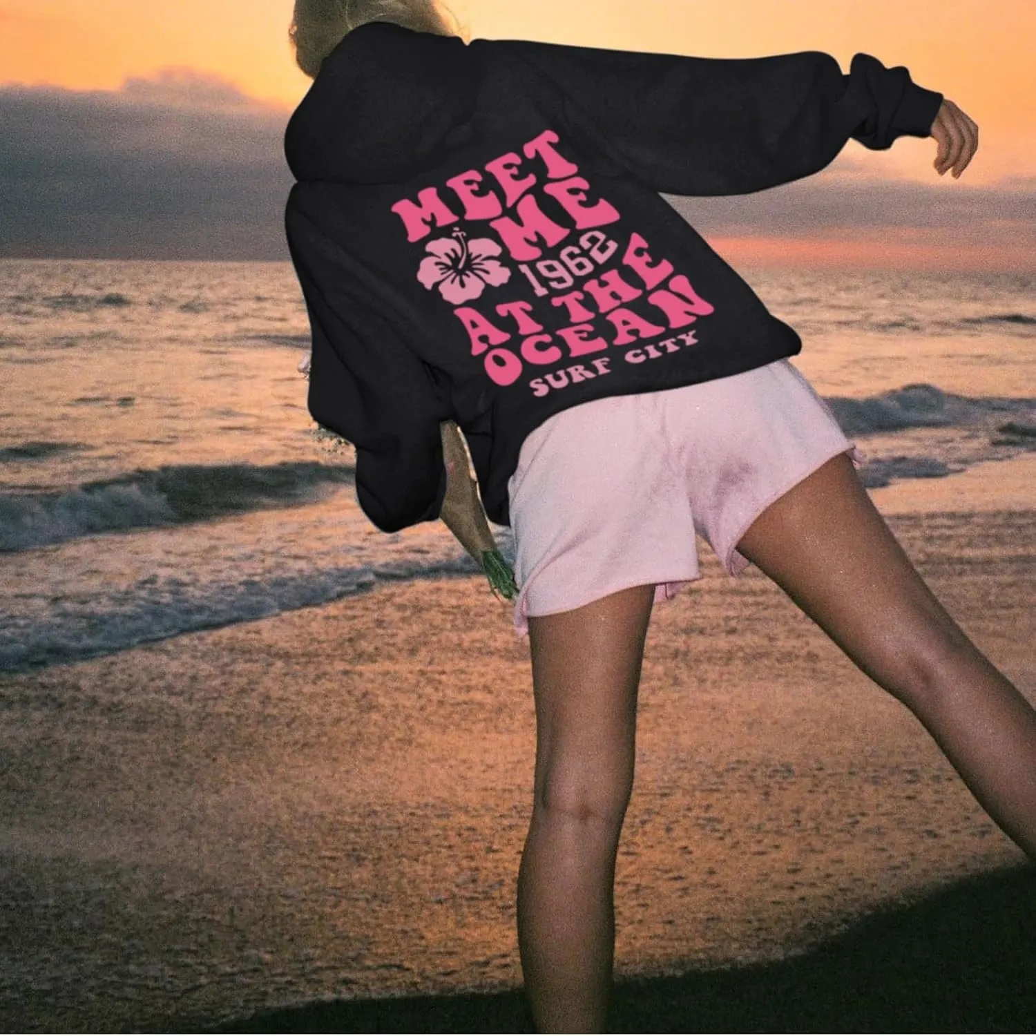 womens pink floral hoodie 5