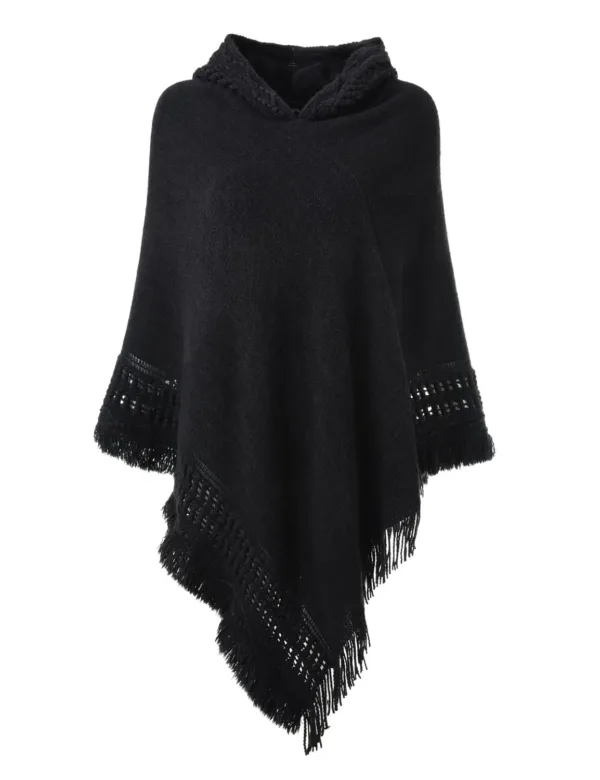 womens poncho shawl hooded 1