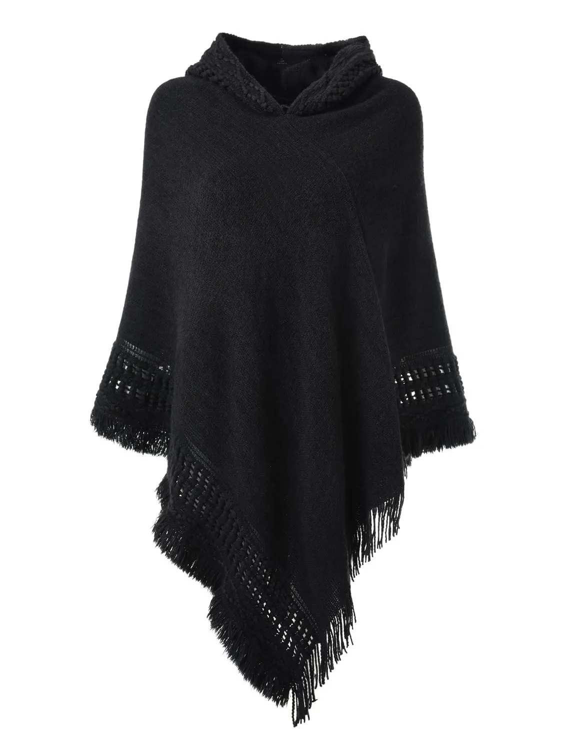womens poncho shawl hooded 1